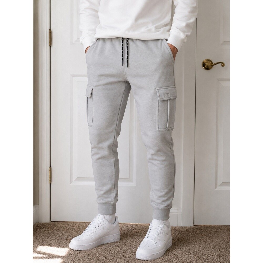 Hype Men's Gray Utility Cargo Jogger Sweatpants Casual Streetwear NWT